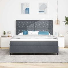 Vidaxl Postelja z vzmetnico z vzmetnico Temno siva 180 x 200 cm Žamet