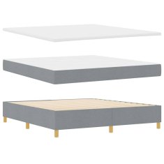 Vidaxl Postelja z vzmetnico z vzmetnico Svetlo siva 180 x 200 cm blago