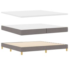 Vidaxl Postelja boxspring z vzmetnico Taupe 200 x 200 cm blago