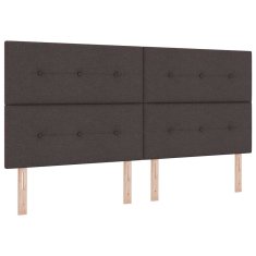 Vidaxl Postelja z vzmetnico z vzmetnico Temno rjava 200 x 200 cm blago