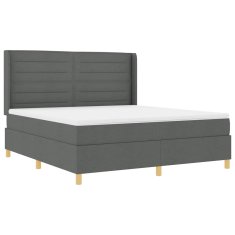 Vidaxl Postelja z vzmetnico z vzmetnico Siva 180 x 200 cm blago