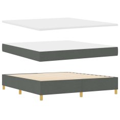 Vidaxl Postelja z vzmetnico z vzmetnico Siva 180 x 200 cm blago