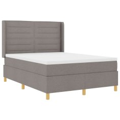 Vidaxl Box Spring postelja z vzmetnico in LED Taupe 160x200 cm Tkanina