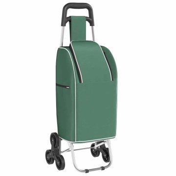 Vidaxl Nakupovalni voziček Zelena 39.5 x 36 x 92.5 cm Oxford tkanina