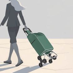 Vidaxl Nakupovalni voziček s plezalnim kolesom Zelena 38 L