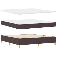Vidaxl Postelja z vzmetnico z vzmetnico Temno rjava 180 x 200 cm blago