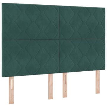 Vidaxl Vzglavje Temno zelena 144 cm Žamet