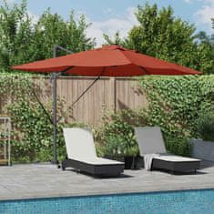 Vidaxl Karmni Parasol Roma s LED Osvetlitvijo v Terracotta barvi, velikost 352x251x265 cm, aluminij