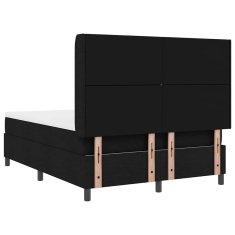 Vidaxl Postelja z vzmetnico z vzmetnico Črna 160 x 200 cm blago