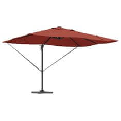 Vidaxl Karmni Parasol Roma s LED Osvetlitvijo v Terracotta barvi, velikost 352x251x265 cm, aluminij