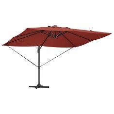 Vidaxl Karmni Parasol Roma s LED Osvetlitvijo v Terracotta barvi, velikost 352x251x265 cm, aluminij