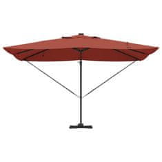 Vidaxl Karmni Parasol Roma s LED Osvetlitvijo v Terracotta barvi, velikost 352x251x265 cm, aluminij