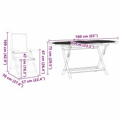 Vidaxl Vrtnisova jedilna garnitura 7 pcs Taupe 6-sedežni