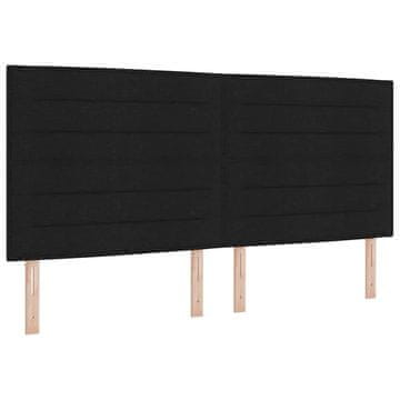 Vidaxl Postelja z vzmetnico z vzmetnico z LED Črna 200 x 200 cm blago