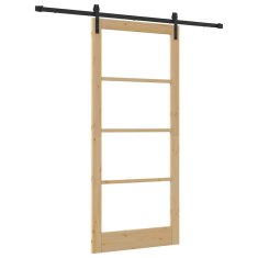 Vidaxl Drsna vrata ORKDAL Rjava 93 x 211 cm Trden borov les