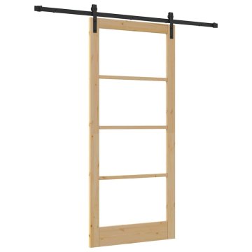 Vidaxl Drsna vrata ORKDAL Rjava 93 x 211 cm Trden borov les
