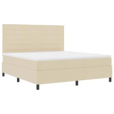 Vidaxl Box Spring postelja z vzmetnico krem super king tkanina