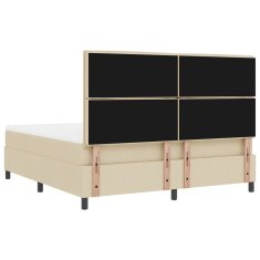 Vidaxl Box Spring postelja z vzmetnico krem super king tkanina