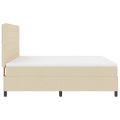 Vidaxl Box Spring postelja z vzmetnico krem super king tkanina