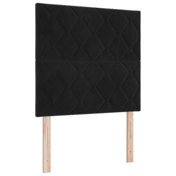 Vidaxl LED glava postelje Črna 90 cm Žamet