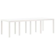 Vidaxl Komplet za jedilnico v vrtu 11 pcs Bela Polt rattan
