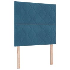 Vidaxl Postelja z vzmetnico z vzmetnico Temno modra 100 x 200 cm Žamet