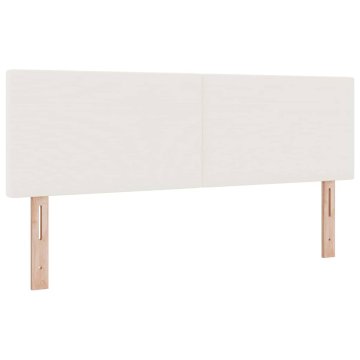 Vidaxl Vzglavje krema 160 cm Žametna tkanina