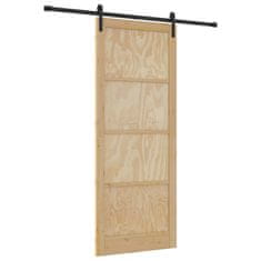 Vidaxl Drsna vrata Naravna in črna 93 x 232 cm