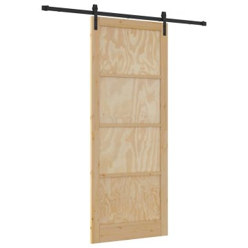 Vidaxl Drsna vrata Naravna in črna 93 x 232 cm