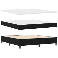 Vidaxl Postelja z vzmetnico z vzmetnico Črna 180 x 200 cm blago