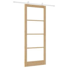 Vidaxl Drsna vrata ORKDAL Rjava 93 x 232 cm Les in kovina