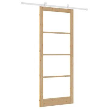 Vidaxl Drsna vrata ORKDAL Rjava 93 x 232 cm Les in kovina