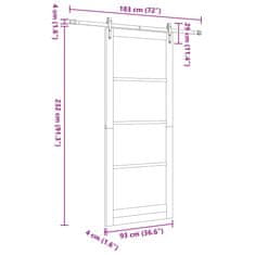 Vidaxl Drsna vrata Bela 93 x 232 cm Les in kovina