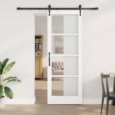 Vidaxl Drsna vrata Bela 78 x 211 cm Les in kovina