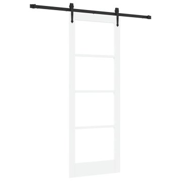 Vidaxl Drsna vrata Bela 78 x 211 cm Les in kovina
