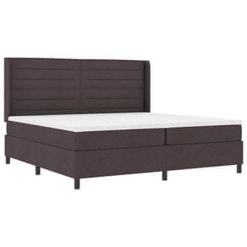 Vidaxl LED Box Spring Postelja Temno rjava 200 x 200 cm blago