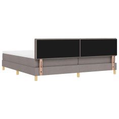 Vidaxl Postelja boxspring z vzmetnico Taupe 200 x 200 cm blago