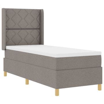 Vidaxl Postelja z vzmetnico z LED trakami Taupe 80 x 200 cm blago