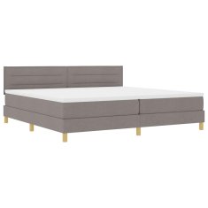 Vidaxl Postelja boxspring z vzmetnico Taupe 200 x 200 cm blago