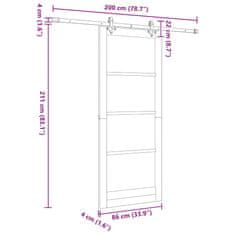 Vidaxl Drsna vrata Bela 86 x 211 cm Les in kovina