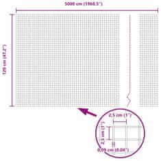 Vidaxl Varjena Žična Ograja Siva 1,2 x 50 m Jeklo