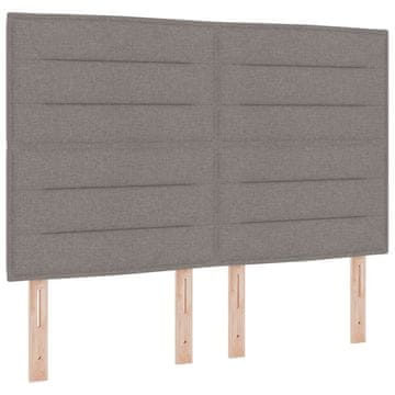 Vidaxl Postelja z vzmetnico z vzmetnico z LED Taupe 160 x 200 cm blago