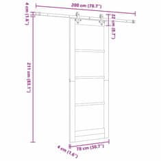 Vidaxl Drsna vrata Bela 78 x 211 cm Les in kovina