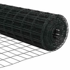 Vidaxl evropska ograja s 13 stebri 0,4 x 25 m, pocinkano jeklo, siva