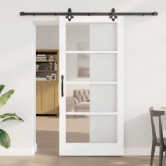 Vidaxl Drsna vrata ORKDAL Bela 93 x 202 cm Les in kovina