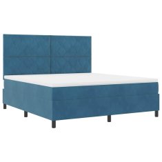Vidaxl Postelja z vzmetnico z vzmetnico Temno modra 180 x 200 cm Žamet