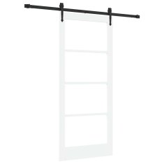 Vidaxl Drsna vrata Bela 86 x 198,5 cm Les in kovina