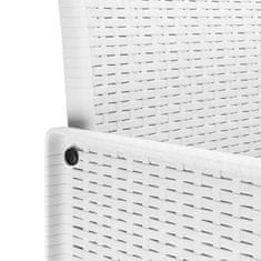 Vidaxl Vrtni jedilni set 15 pcs Bela 14-mestni Ratan & Metal