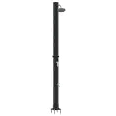 Vidaxl Zunanji solarni tuš Črna 217 cm PVC in aluminij
