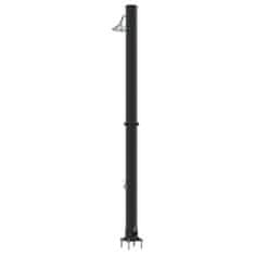 Vidaxl Zunanji solarni tuš Črna 217 cm PVC in aluminij